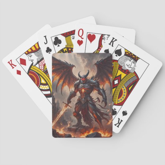 Mythische vurige demon pokerkaarten (Achterkant)