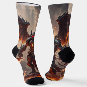 Mythische vurige demon sokken