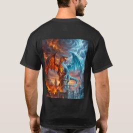 Mythische Vuur- en IJsdraak Gamer Fantasy T-Shirt
