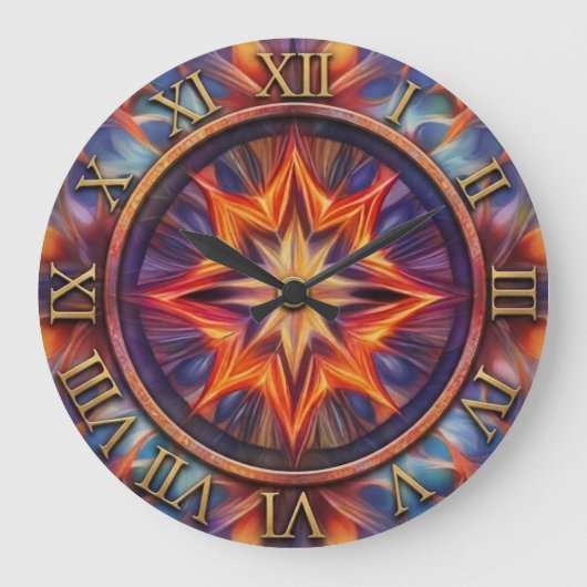 Mythische vuur wandklok (Voorkant)