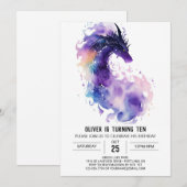 Mythische vuurspuwende draak verjaardag kaart (Voorkant / Achterkant)