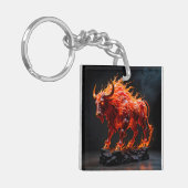 Mythische vuurstier sleutelhanger (Voorkant Links)