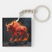 Mythische vuurstier sleutelhanger (Achterkant)