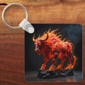 Mythische vuurstier sleutelhanger (Voorkant)