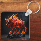 Mythische vuurstier sleutelhanger (Achterkant)