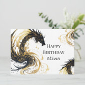 Mythische Waterverf Dragon Birthday Kaart (Staand voorkant)