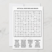 Mythische wezens Word Search Kaart (Voorkant)
