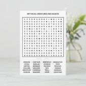 Mythische wezens Word Search Kaart (Staand voorkant)