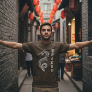 Mythische Witte Chinese Draak Dracon T-shirt