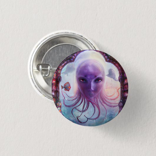 Mythische Zee creatie Ronde Button 3,2 Cm (Voorkant /achterkant)