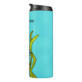 Mythische Zee draak in zeewier Aqua Blue Thermosbeker (Geroteerd rechts)