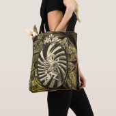 Mythische zilveren eenhoorn koele gouden achtergro tote bag (Dichtbij)