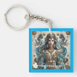 Mythische zwarte diepten sleutelhanger