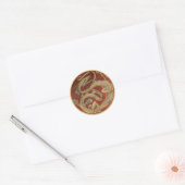  mythologie, Antiek gouden Aziatische draak Ronde Sticker (Envelop)