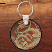  mythologie, Antiek gouden Aziatische draak Sleutelhanger (Achterkant)