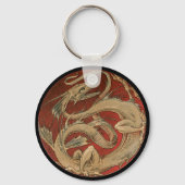  mythologie, Antiek gouden Aziatische draak Sleutelhanger (Achterkant)