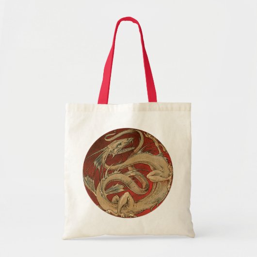  mythologie, Antiek gouden Aziatische draak Tote Bag (Voorkant)