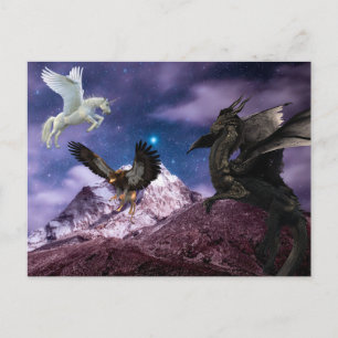 Mythologie Draak Griffioen Eenhoorn Pegasus Briefkaart