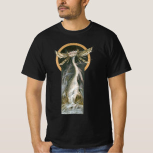  mythologie, een gevleugelde draak in de oceaan t-shirt