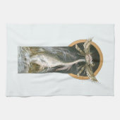  mythologie, een gevleugelde draak in de oceaan theedoek (Horizontaal)