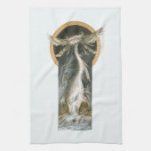  mythologie, een gevleugelde draak in de oceaan theedoek (Verticaal)