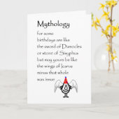 Mythologie een grappige gelukkige geboortedag kaart (Gele Bloem)