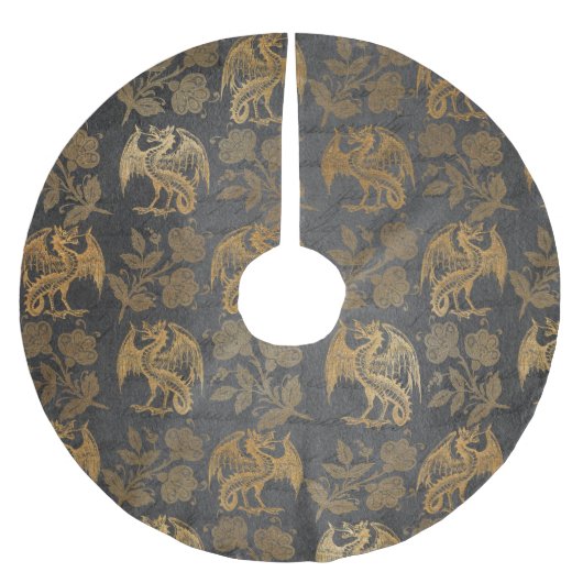 mythologie Fantasy Dragon Wallpaper Kerstboom Rok (Voorkant)