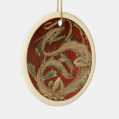  mythologie, gouden Aziatische draak Keramisch Ornament (Rechts)