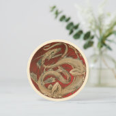  mythologie, gouden Aziatische drakenuitnodiging Kaart (Staand voorkant)