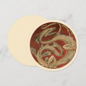  mythologie, gouden Aziatische drakenuitnodiging Kaart (Voorkant / Achterkant)