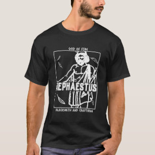 Mythologie Hephaestus God van brand smid en CR T-shirt