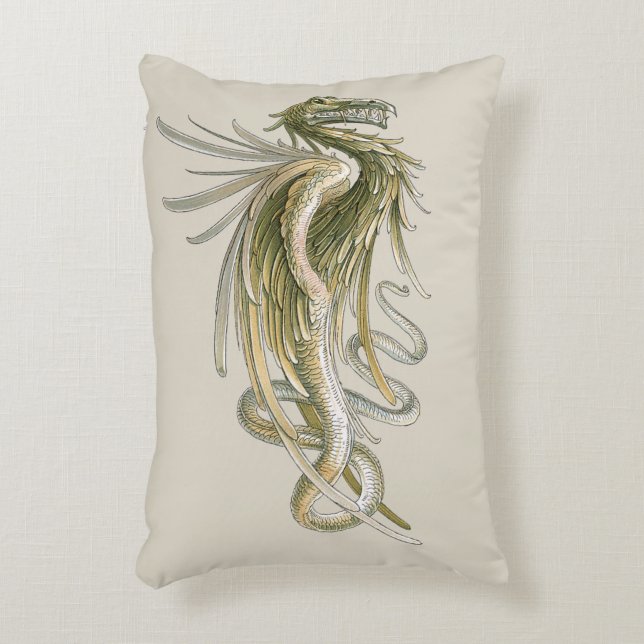  mythologie, scharnierende draak met slangenstaart accent kussen (Voorkant(Verticaal))