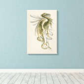  mythologie, scharnierende draak met slangenstaart canvas afdruk (Insitu (Houten vloer))