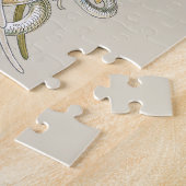  mythologie, scharnierende draak met slangenstaart legpuzzel (Zijkant)