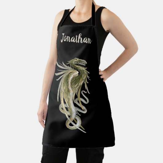  mythologie, scharnierende draak met slangenstaart schort (Insitu)