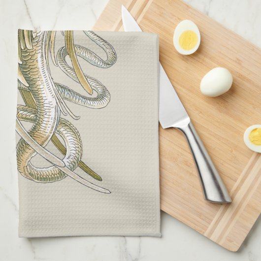  mythologie, scharnierende draak met slangenstaart theedoek (Quarter Fold)