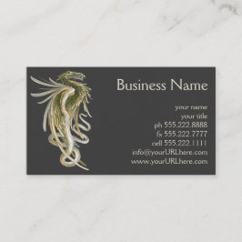  mythologie, scharnierende draak met slangenstaart visitekaartje