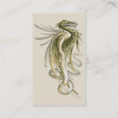  mythologie, scharnierende draak met slangenstaart visitekaartje (Achterkant)