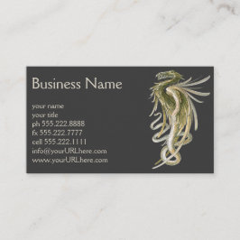  mythologie, scharnierende draak met slangenstaart visitekaartje