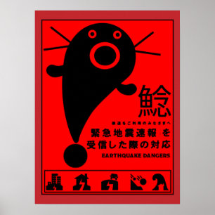 Mythologie van de Japanse aardbeving Poster