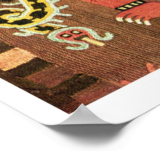 Mythologisch geborduurd, Paracas Necropoli Poster (Hoek)