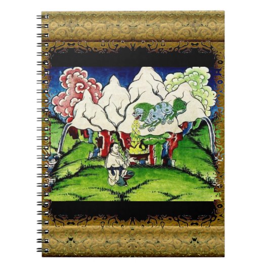 Mythologisch Leeuw Spiraal Notebook Notitieboek (Voorkant)