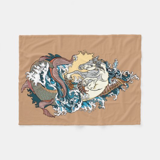 mythologisch zee paard fleece deken (Voorkant (Horizontaal))