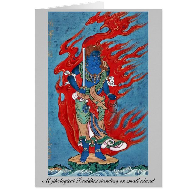 Mythologische boeddhist op klein eiland (Voorkant)