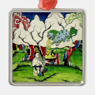 Mythologische draak metalen ornament