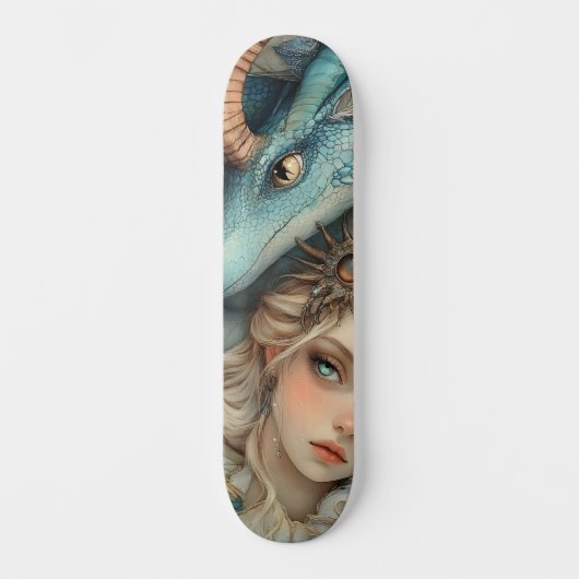 Mythologische Dragon & Nymph Girly Schaats Deck Persoonlijk Skateboard (Voorkant)