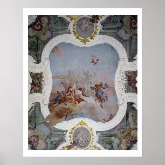 Mythologische scène met de Zodiac (fresco) Poster (Voorkant)