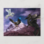Mythology Dragon Griffin Unicorn Pegasus Briefkaart (Voorkant)
