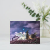 Mythology Dragon Griffin Unicorn Pegasus Briefkaart (Staand voorkant)