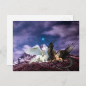 Mythology Dragon Griffin Unicorn Pegasus Briefkaart (Voorkant / Achterkant)